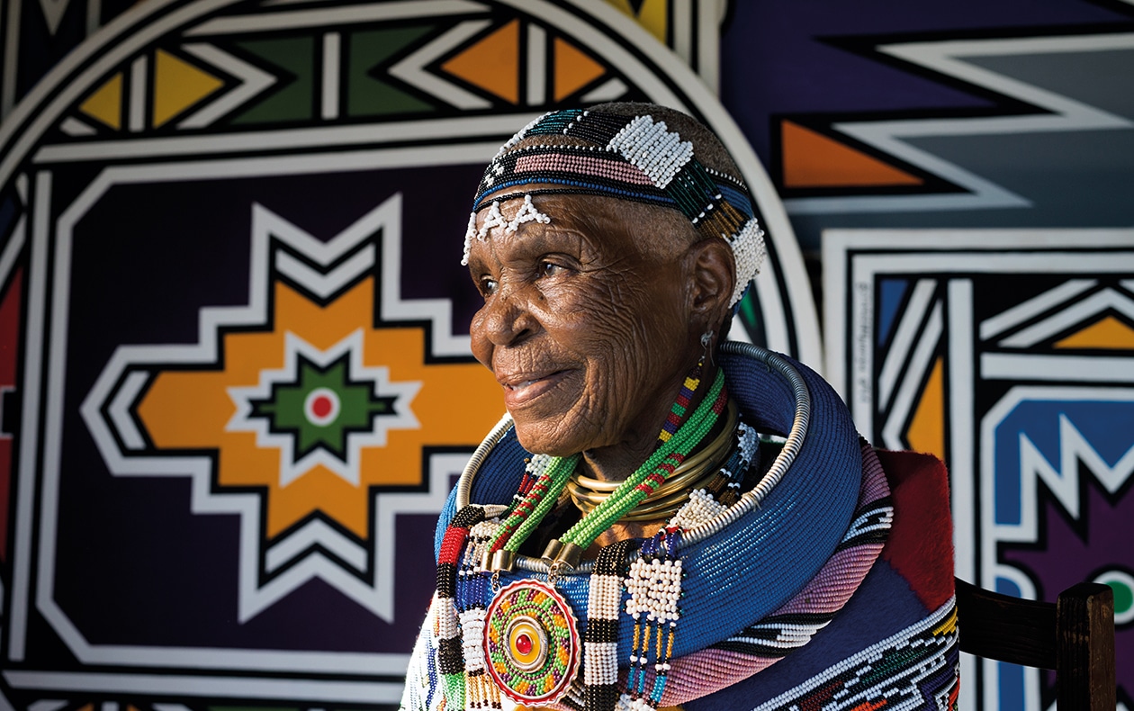 Traditional art legend, Dr Ester Mahlangu chats abstract paintings, her career highlights and preserving culture